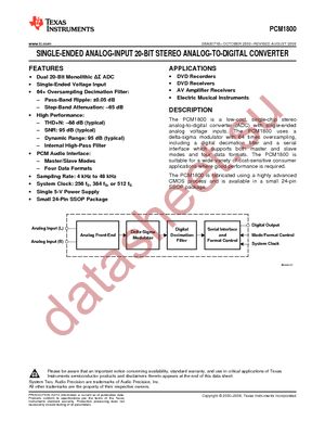 PCM1800E/2K datasheet  